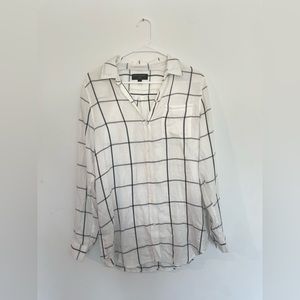 Banana Republic Boyfriend Fit Window Pane button down